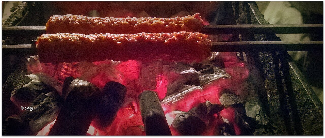 Seekh kebabs on the grill